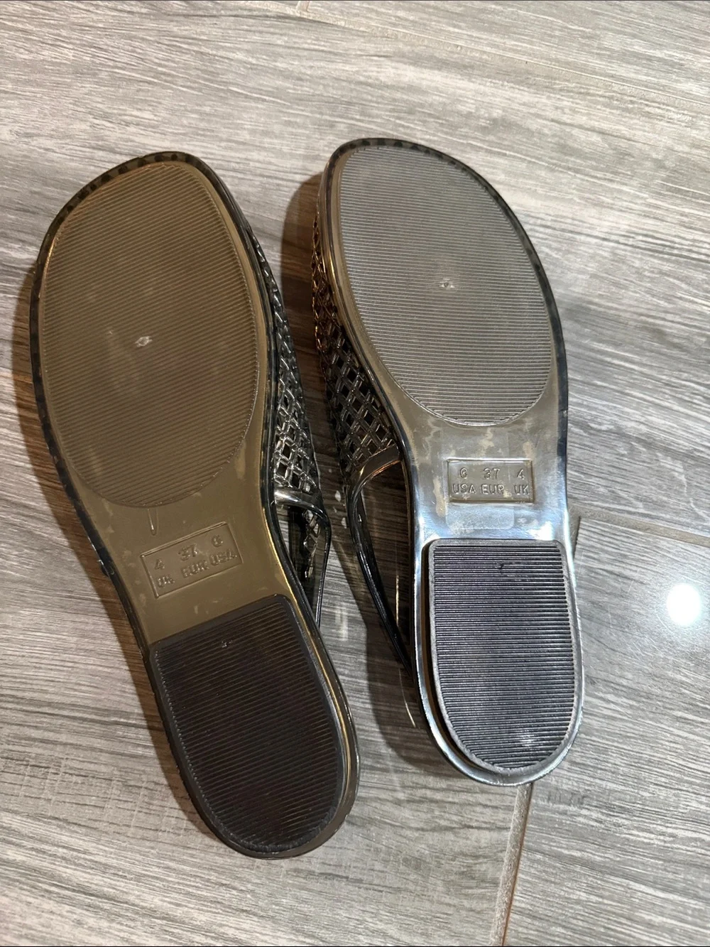 Topshop Black Woven Jelly Slip-On Flats